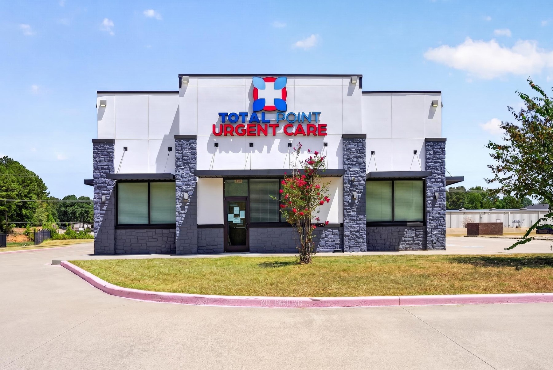 Front exterior commercial real estate photography in Hallsville, Texas