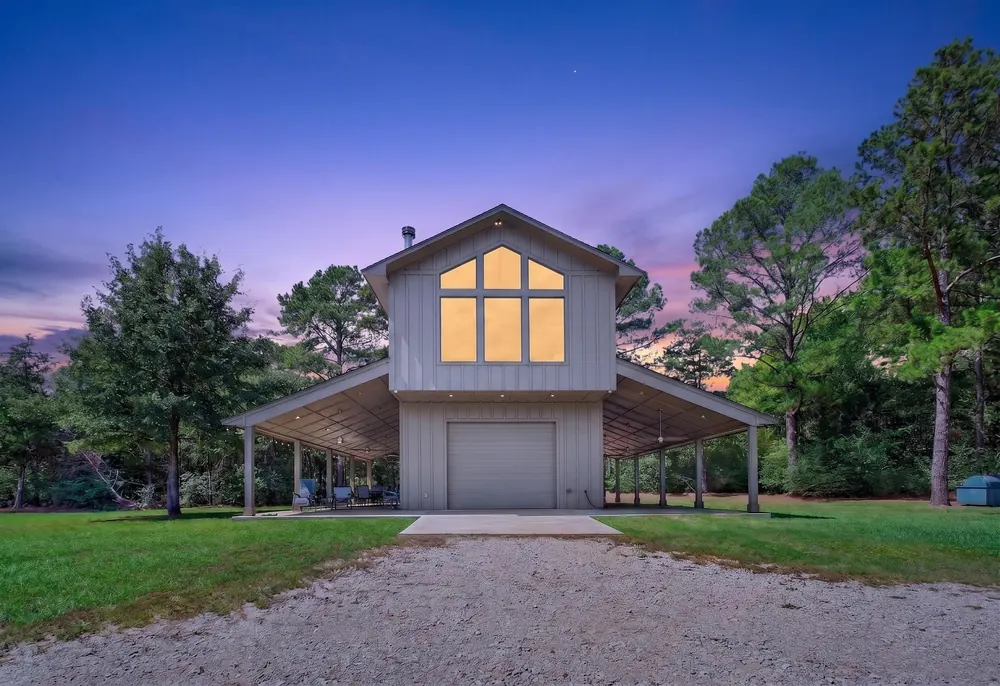 Front of the residence at twilight