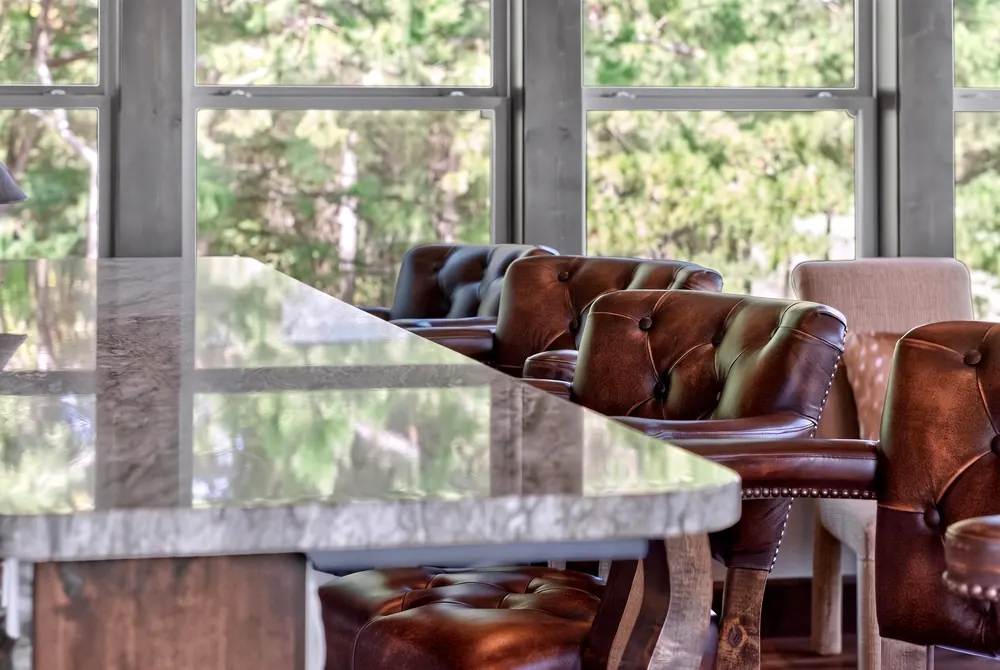Seating area with wooded views