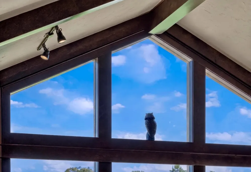Sky framed by the great-room windows